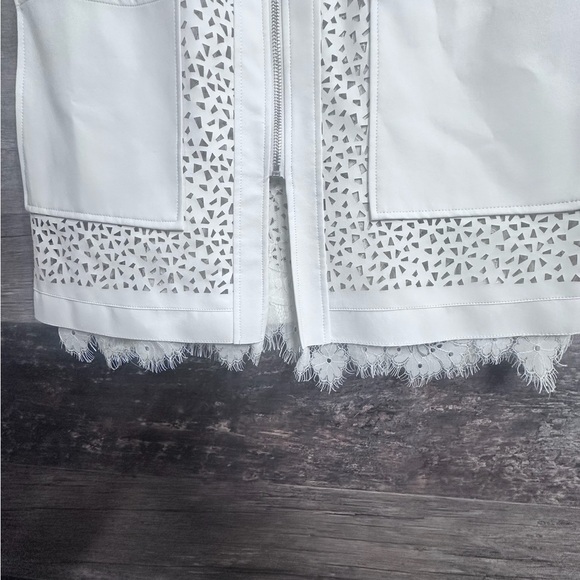 Multiples White Patterned Lace Full Zip Jacket - Picture 8 of 14